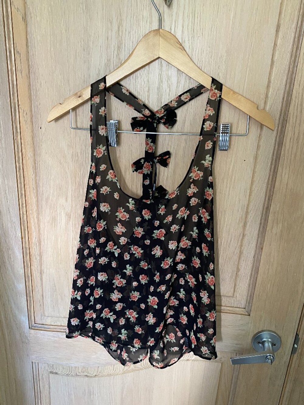 Floral top with bows